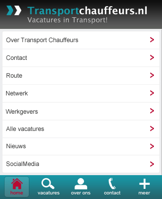 Nu ook mobiele website voor Transportchauffeurs.nl